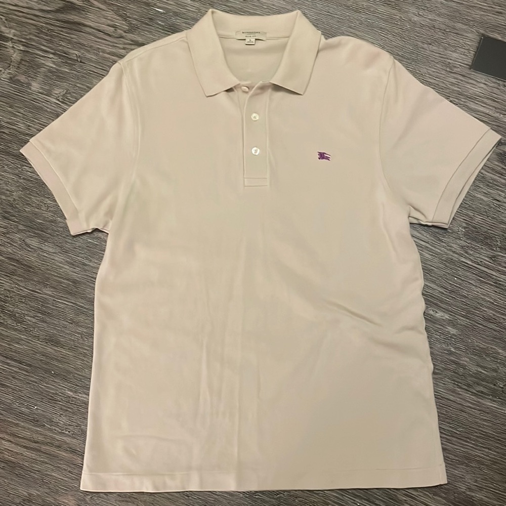 BURBERRY - Tan Cotton Polo Shirt